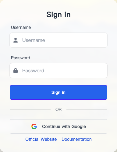 YenGear IoT Cloud sign-in page in English