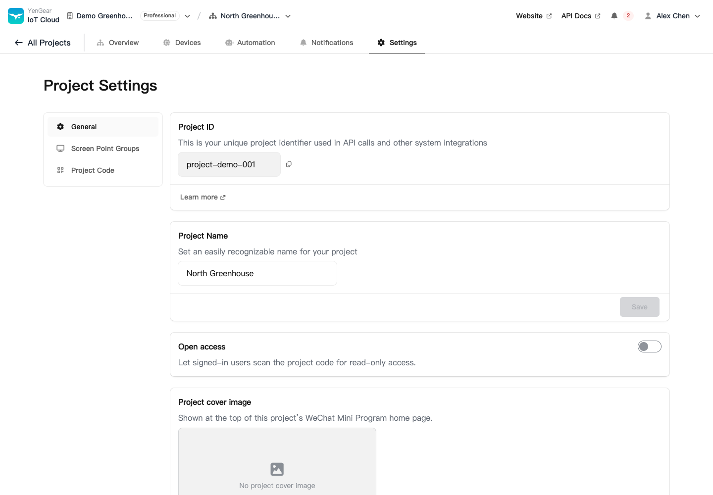 Project basic settings